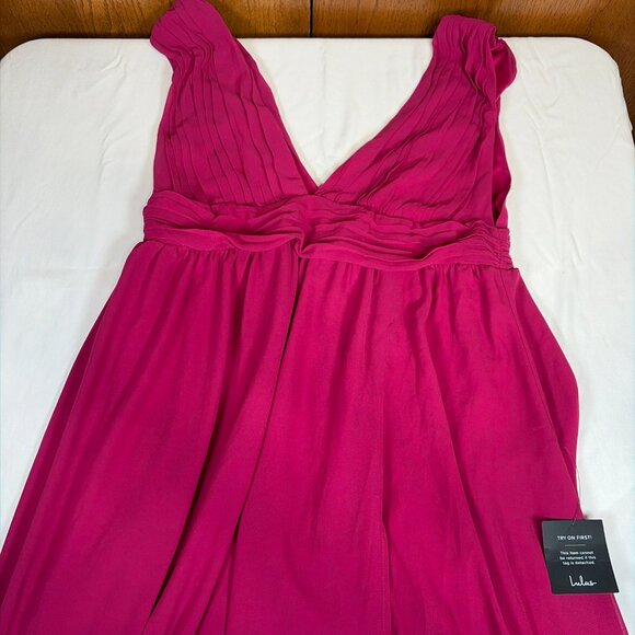 NWT Lulu's Sleeveless Dress Women's 1X Magenta - Picture 6 of 9